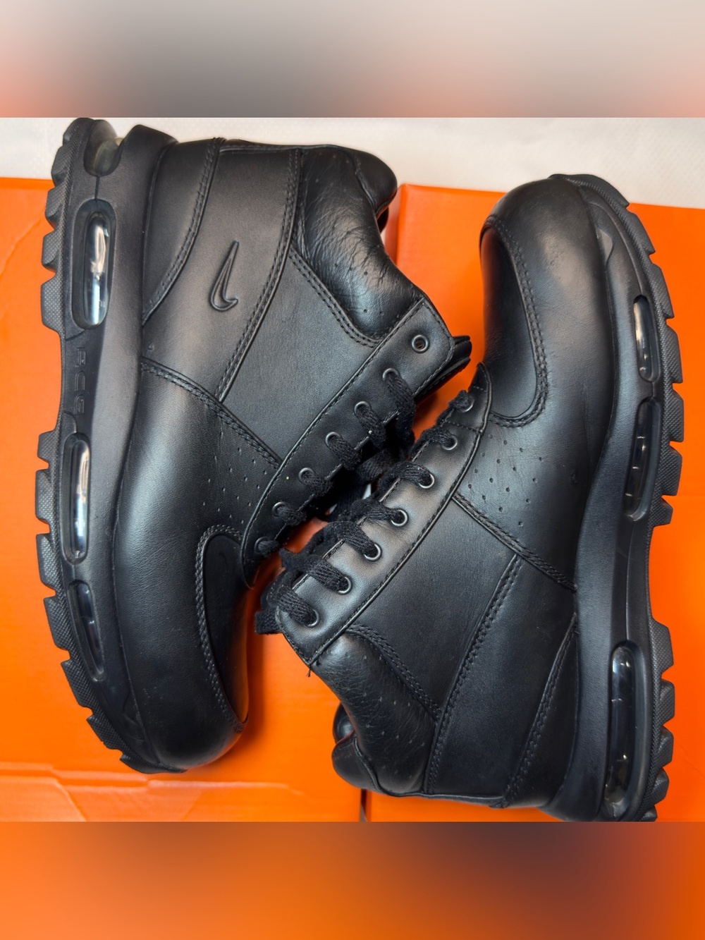 Nike ACG Air Max Goadome Black Leather Waterproof Boots Men’s Size 10 865031-009 - Picture 5 of 13